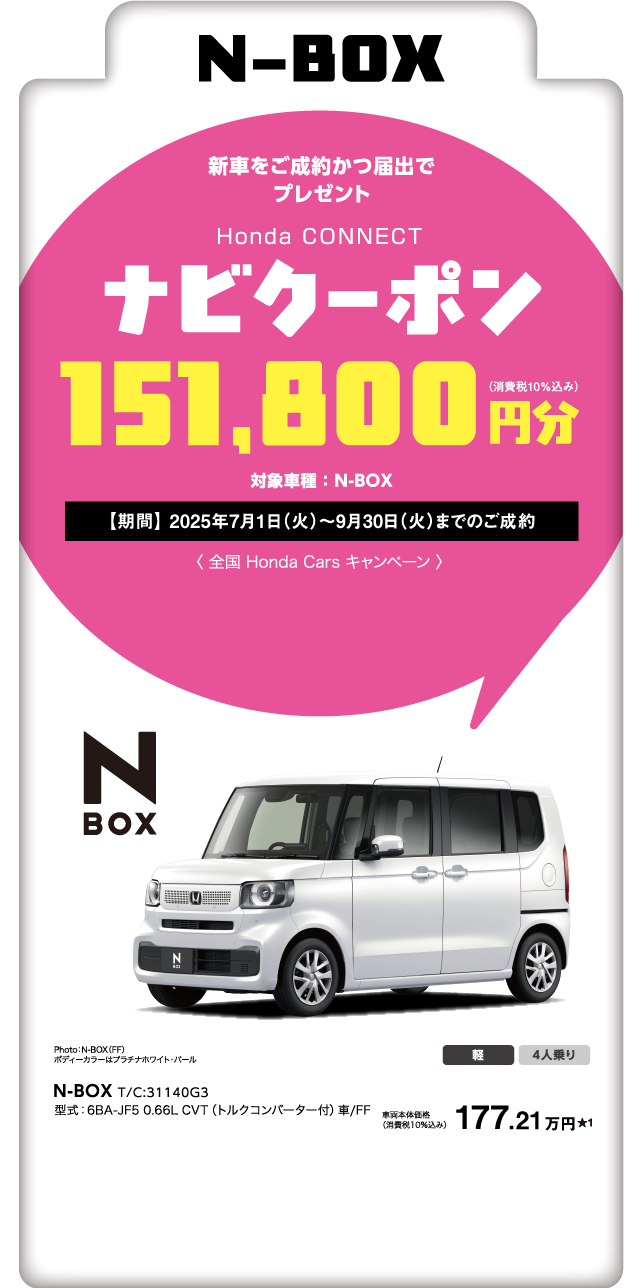 N-BOX ナビクーポン151.800円分