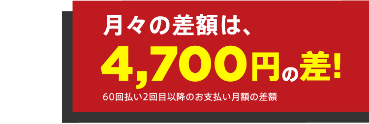 月々の差額は、4,700円の差