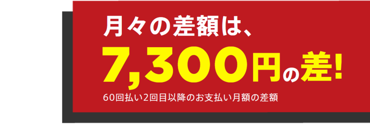 月々の差額は、7,300円の差