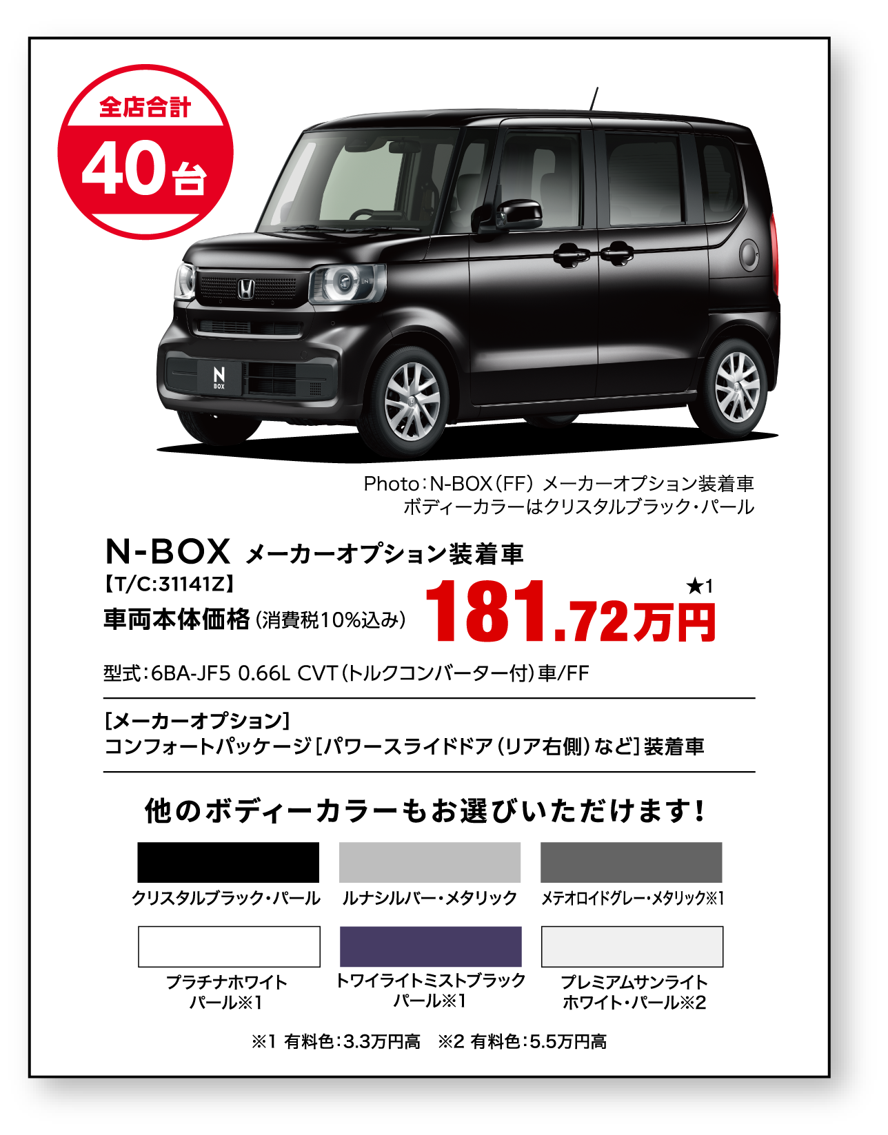 N-BOX メーカーオプション装着車