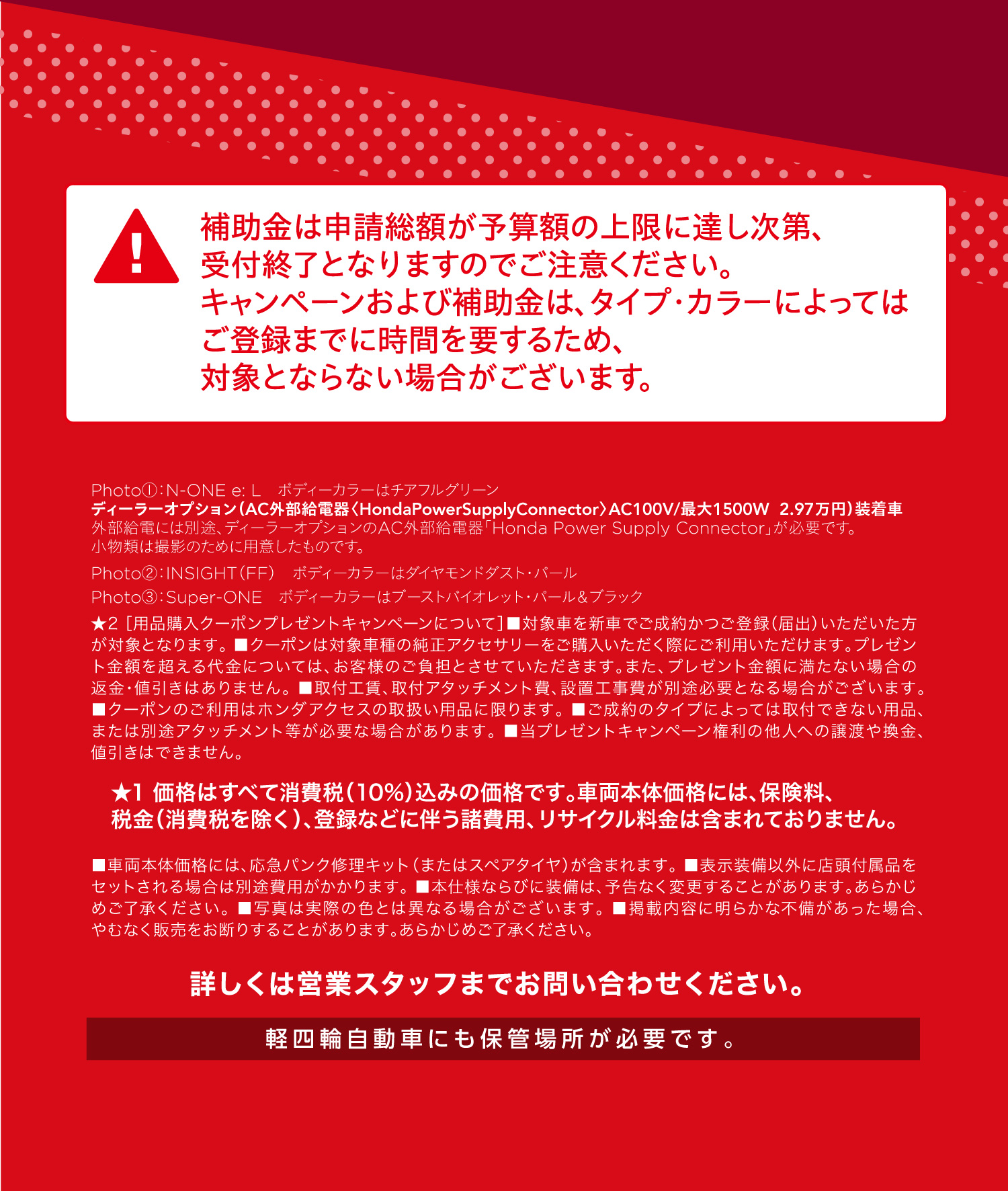 軽四輪自動車にも保管場所が必要です。