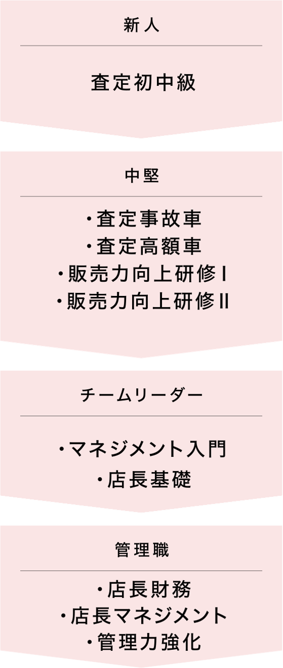 新人から管理職までの研修の流れ